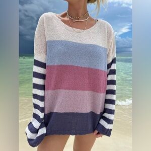 Listicle Multicolor Striped Sweater